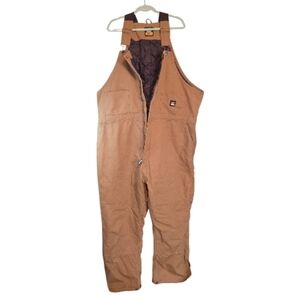 Berne Insulated Duck Bib Overalls Winter Workwear– Brown XXXL